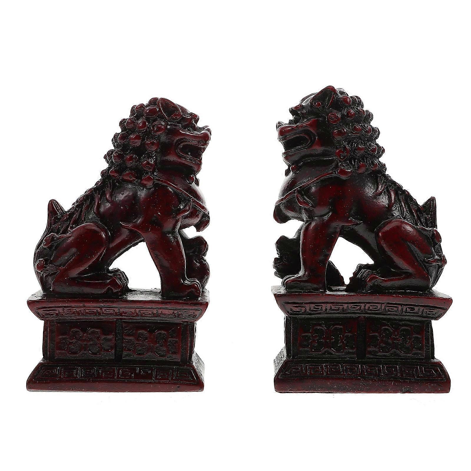 Lion Decoration Resin Lion Decorations Indoor Space Office Decoration Versatile Style 10.1X6.1X4CM 1Pair