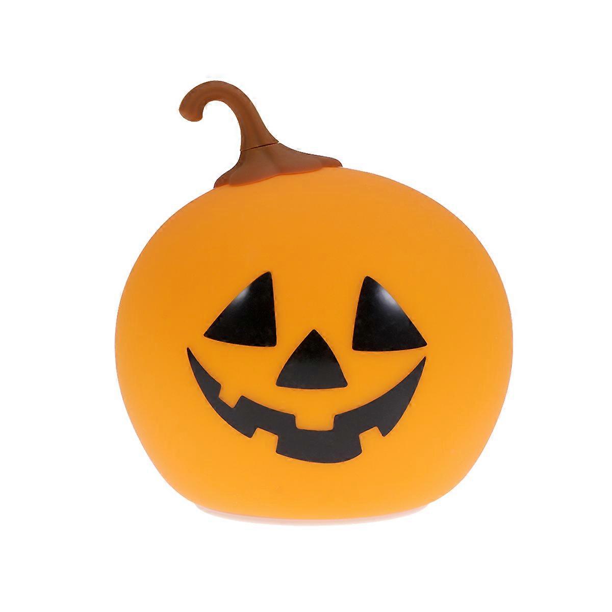 Silicone Halloween Pumpkin Lamp Rechargeable Decorative Night Light B Pattern 14.5 X 11.5 X 11.5Cm For Indoor Decoration 1Set