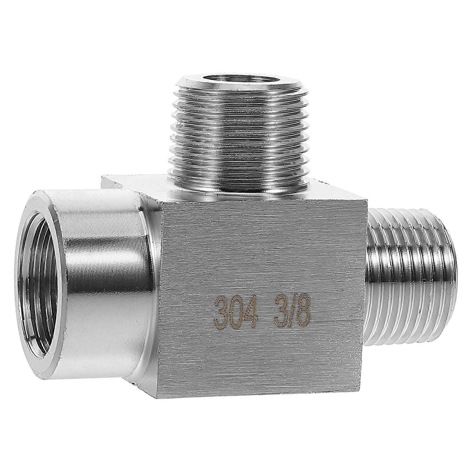 Stainless Steel Shelf Bracket Fittings 3 Way Pipe Connectors for Diy Plumbing Projects 3/8 NPT 1Pcs