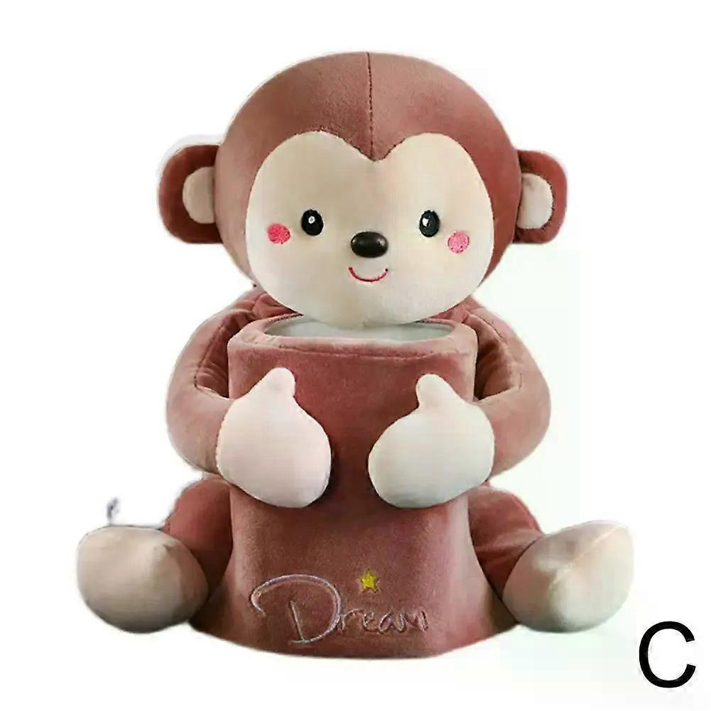 2 In1 Cute Cartoon Car Tissue Box Creative Rabbit Short Plush Tissue Box Holder Suitable for Car Armrest Box Car Garbage Can Car Accessor