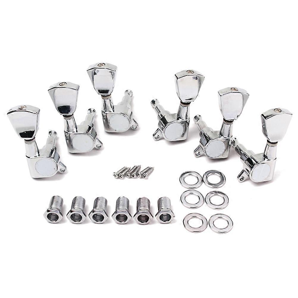 Acoustic Guitar Machine Heads Tuners Machine Heads A-57 Silver For Guitar Practice 6Set