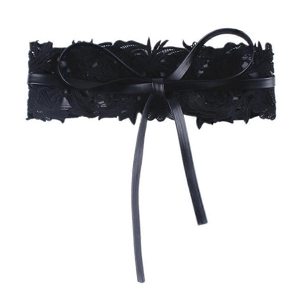 1 Pc Adjustable Lightweight Wide Lace Belt for Women Black