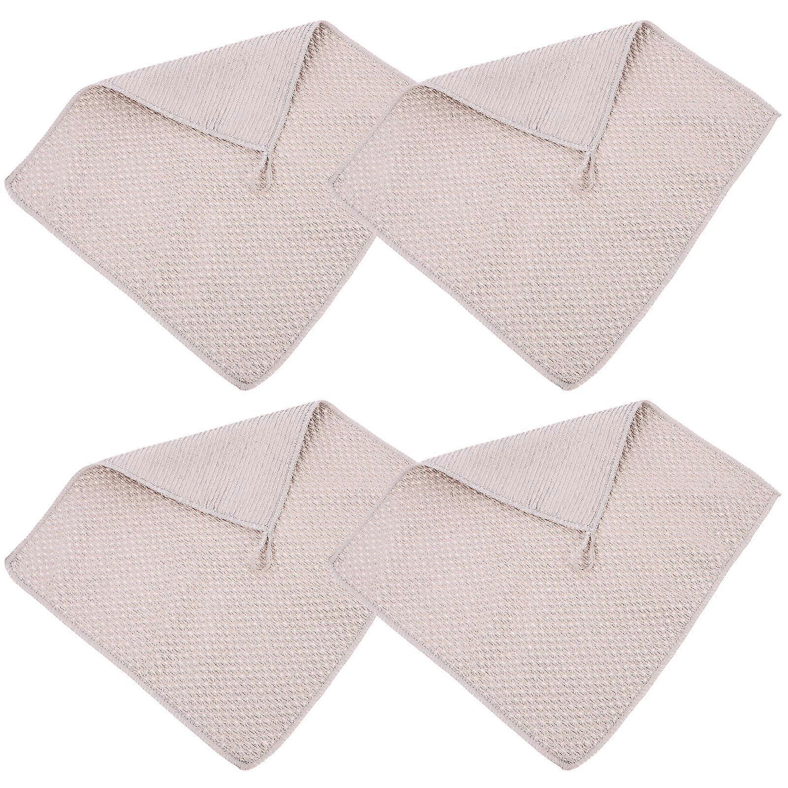 Multi-function Cleaning Towels Kitchen Dishwashing Rag Striped Pattern 4Pcs Home Users
