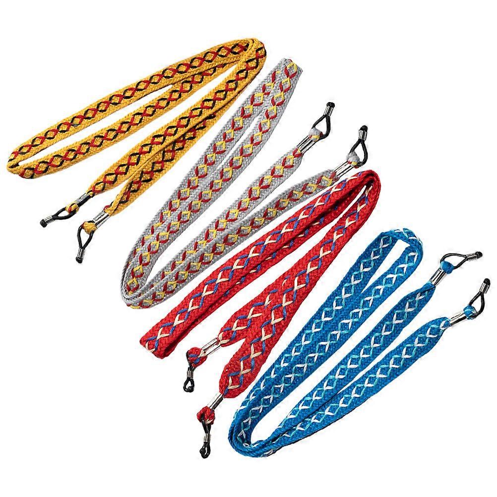 4pcs Lightweight Eyeglass Straps for Men Women – Retro Neck Lanyard Holder for Glasses Sunglasses Keys – Fashionable and Comfortable Design