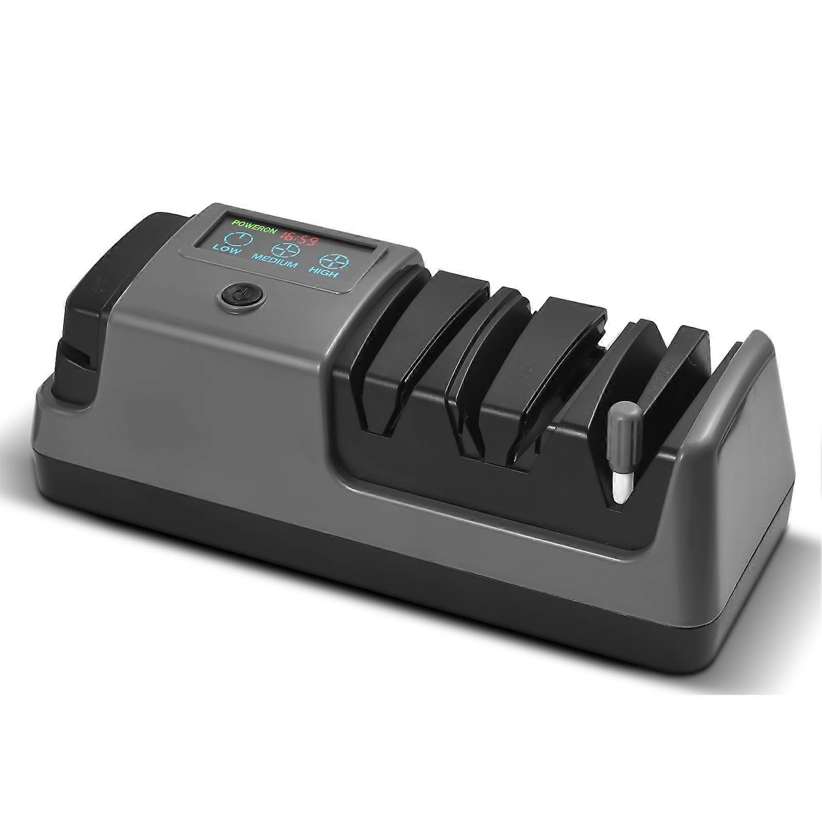 Multifunctional Electric Knife Sharpener 3-Stage Black ABS Tool