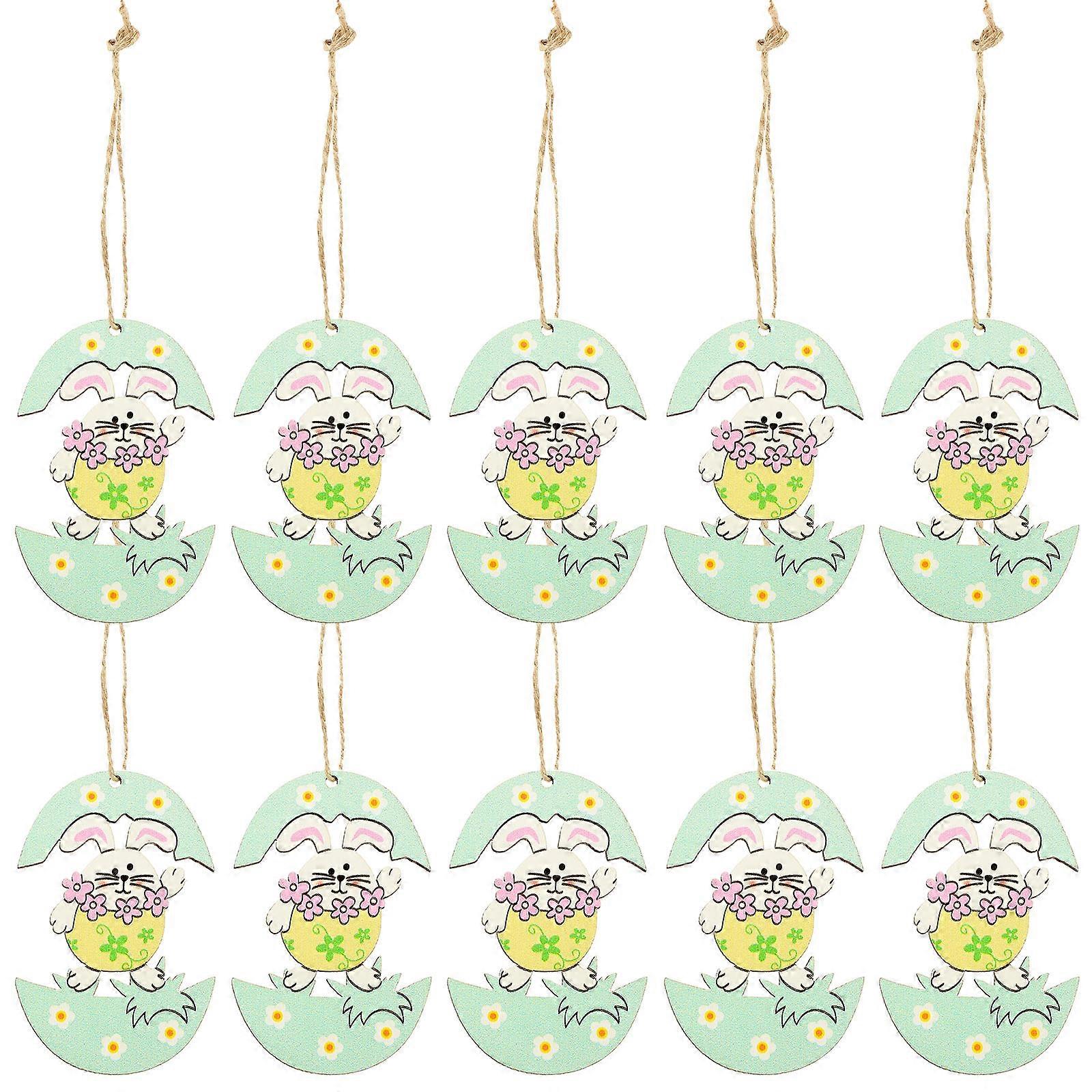 Spring Decorations For Home Multi Colored Egg Pendant Educational Toy 7 5X5CM 10Pcs