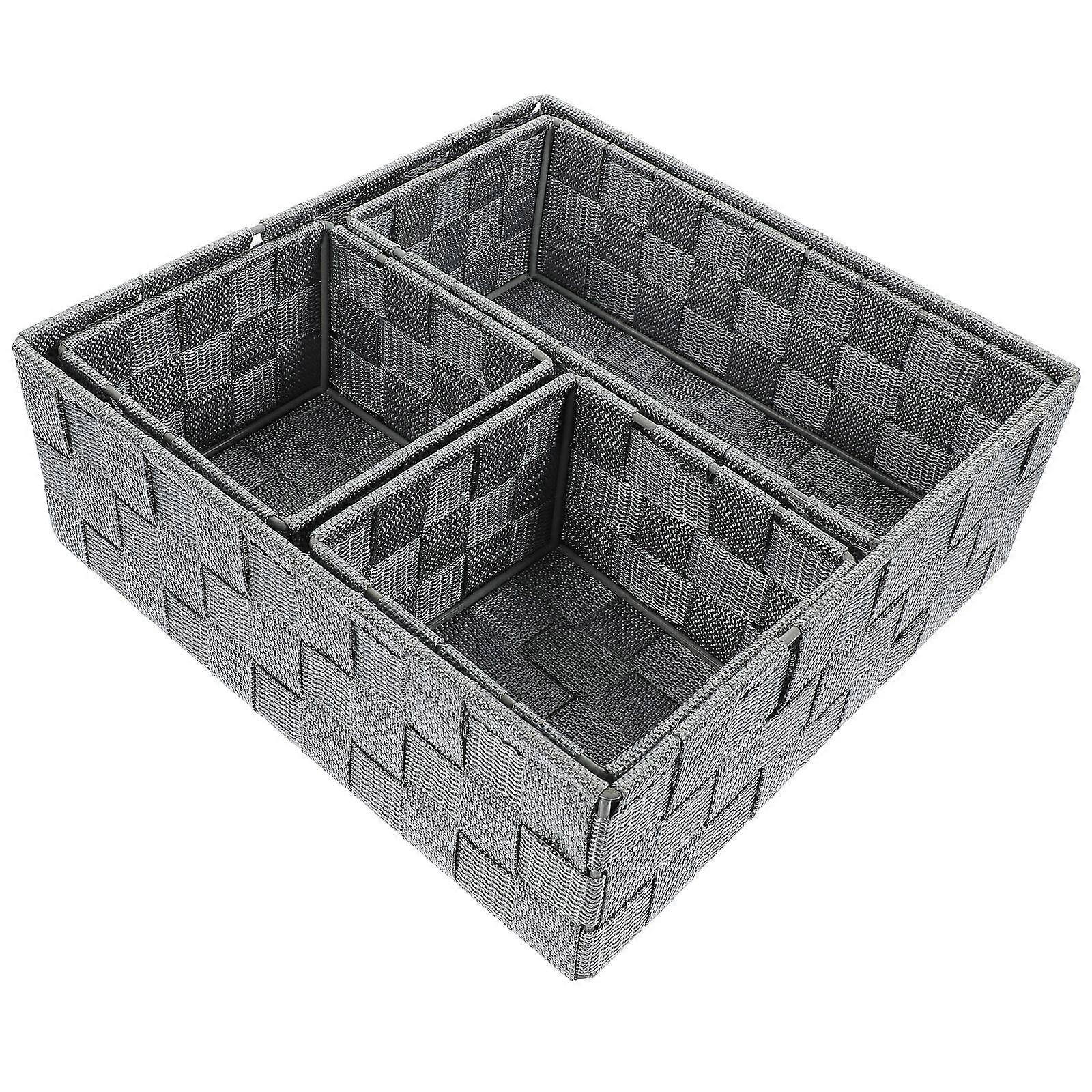 Cube Storage Bins Woven Storage Boxes Clutter Use 13X13X9cm 4Pcs