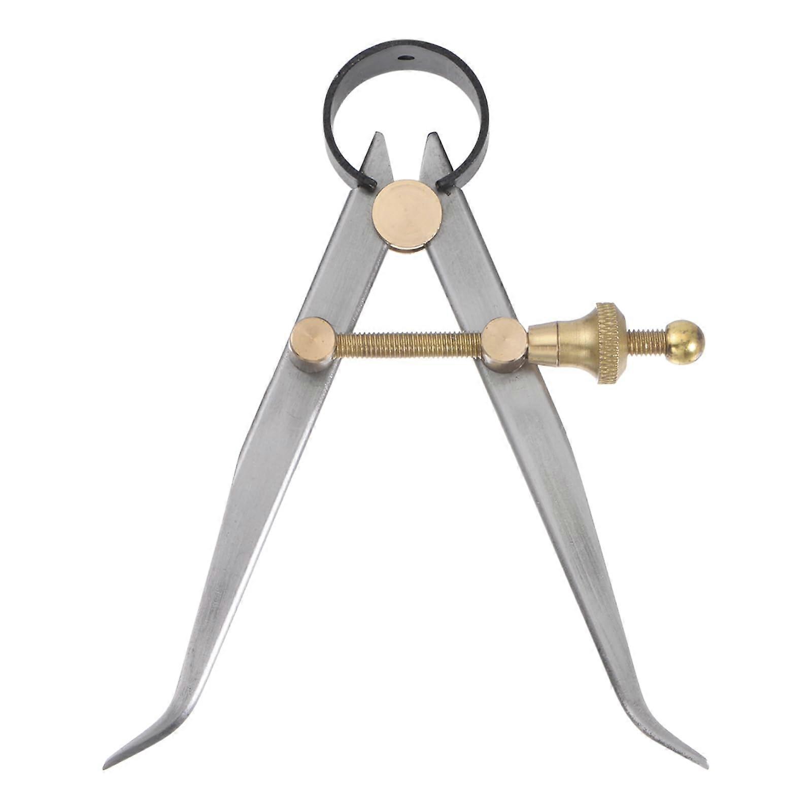 Spring Joint Thrust Calliper  4 Inch Carbon Steel Push Gauge with Brass Pivot Point for Metalworking and Drawings, Hardened Tips