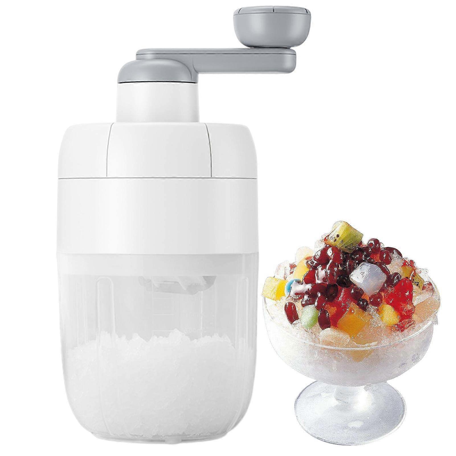 Ice Cube Crusher Manual Ice Crusher for Cocktails, Slush, Snow Cones, and Frozen Snacks - Durable Plastic Design