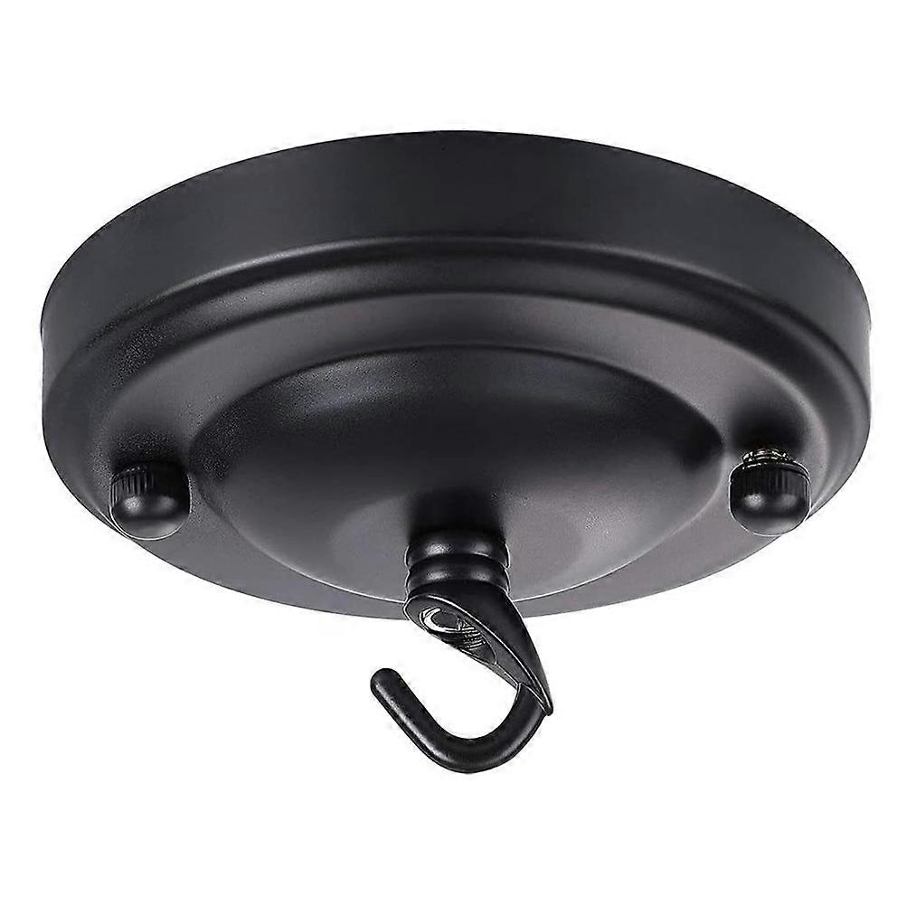 Light Canopy Retro Style Ceiling Hook Plate Black 10.50X10.50X6.00CM Metal Mounting Fixture Chain 1Set
