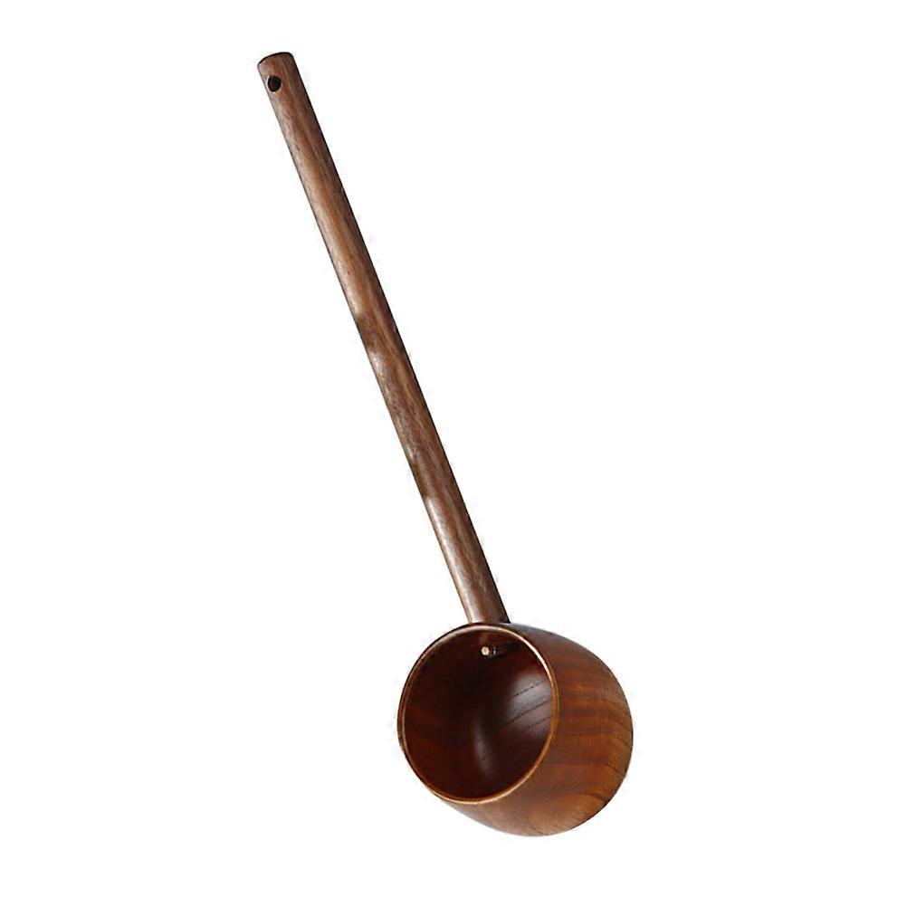Hölzerne Wasserkelle mit langem Griff Praktische Teezeremonie Schaufel zum Servieren von Tee, Wein, Suppe und Gartenbewässerung Retro-Design für Zuhause und
