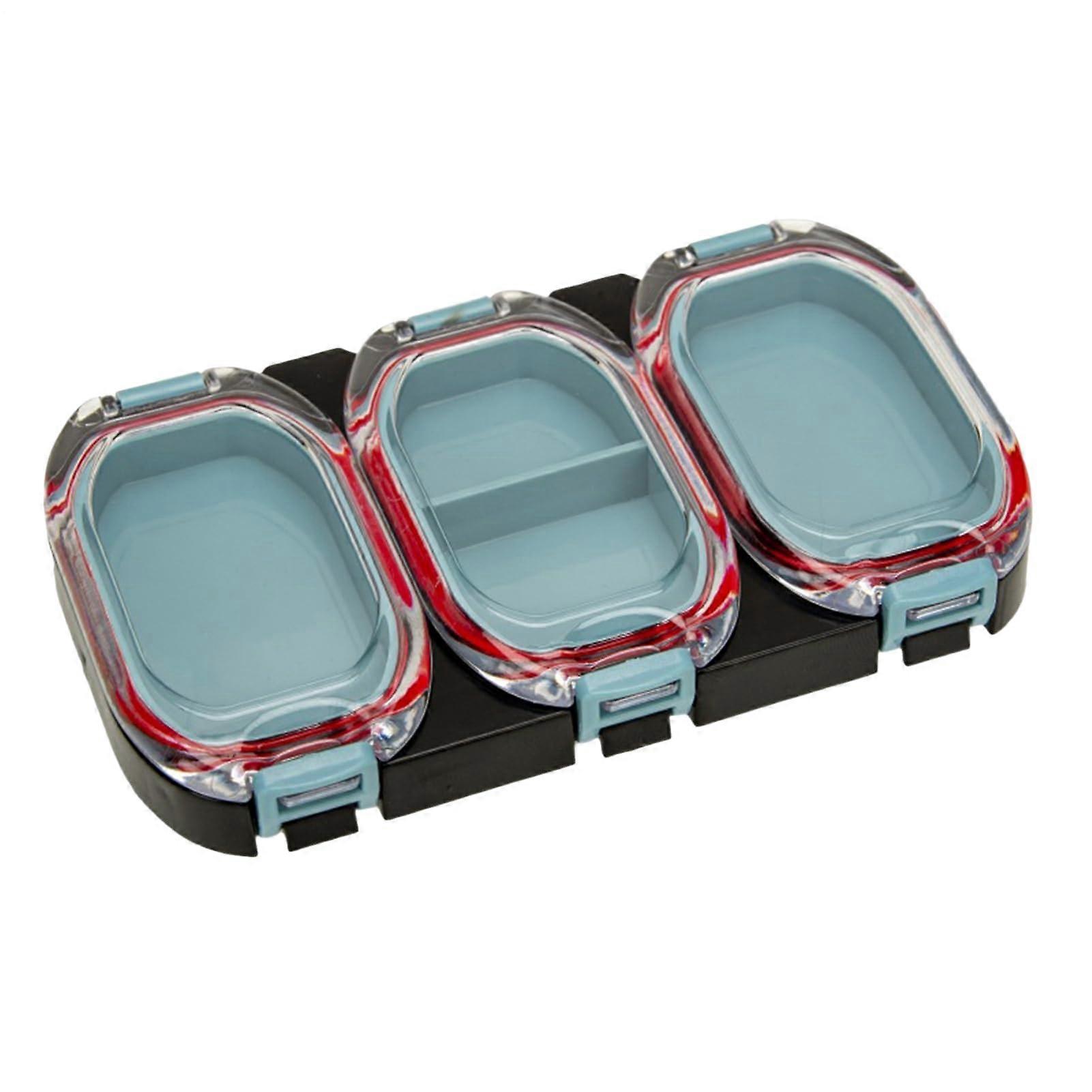 Small Fishing Box Tackle Tray, 4.33 X 2.68 X 0.59 In, Waterproof 3-Compartment Magnetic Container Organiser