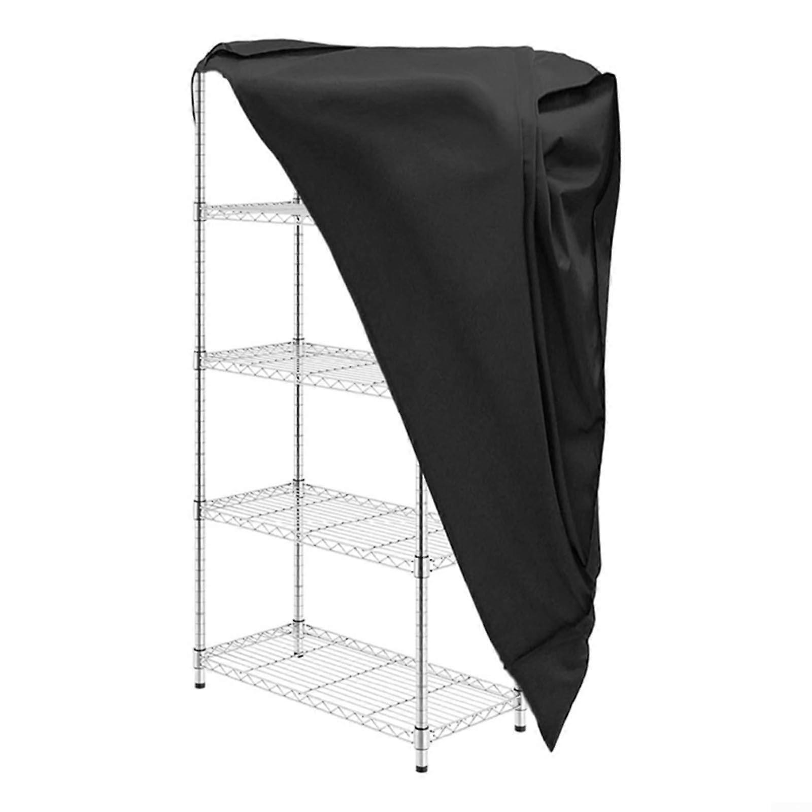 Shelving Protector Clear Shelf Cover Indoor Outdoor Storage Shelf Cover PVC Mesh Black 36'L x 18'W x 72'H, Water Resistant