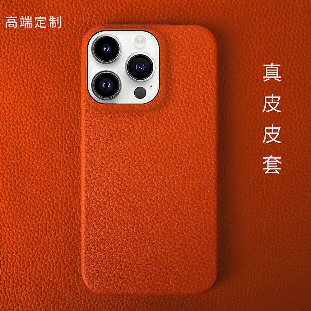 Case For Iphone 13 Orange Leather Half-cover Protection No3501