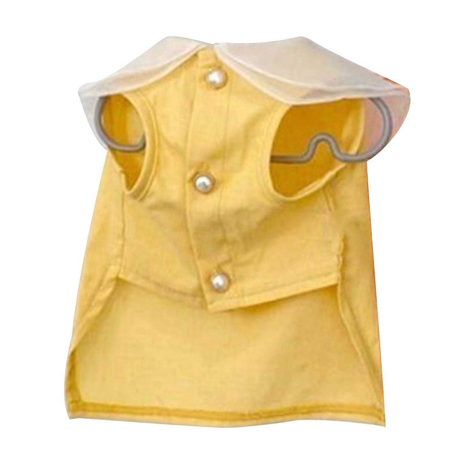 Pet Clothes Adorable Stylish Thin Breathable Polyester Pet Shirt for Small Dog Cat Yellow L