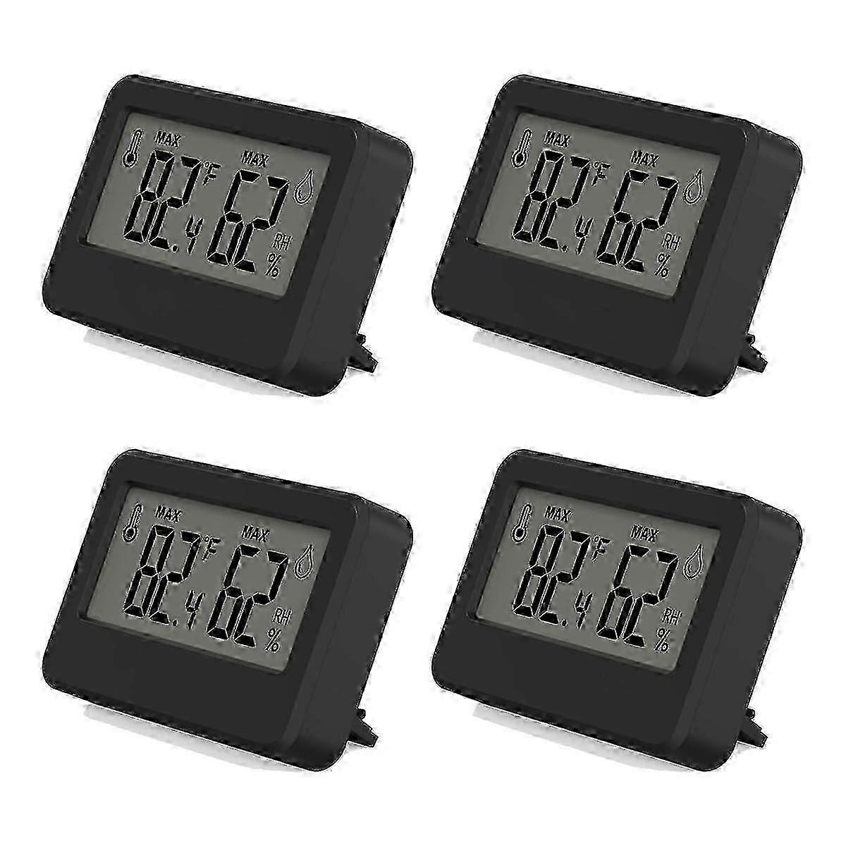 4PCS Digital Hygrometer and Thermometer, Reptile Thermometer with Magnetic & Tablestand, Temperatur--