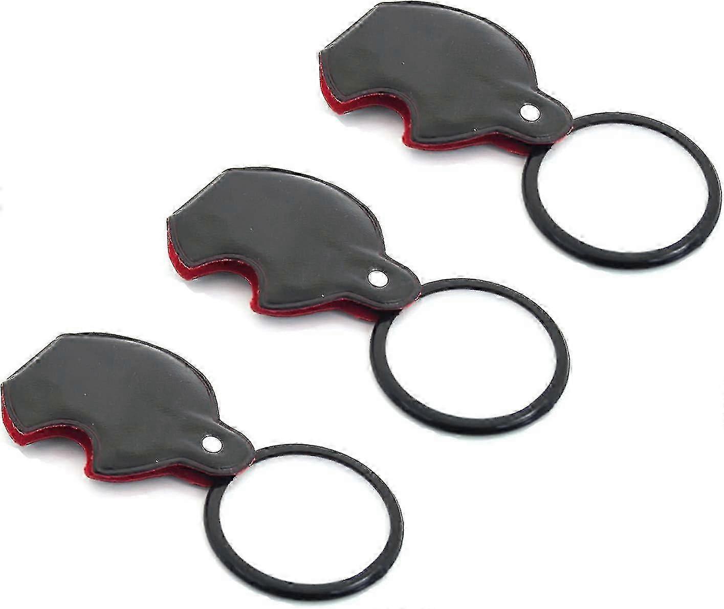 Mini 10x Folding Pocket Magnifier 50mm Loupe With Rotating Protective Cover For Reading Maps, Labels, Crafts (3pcs)