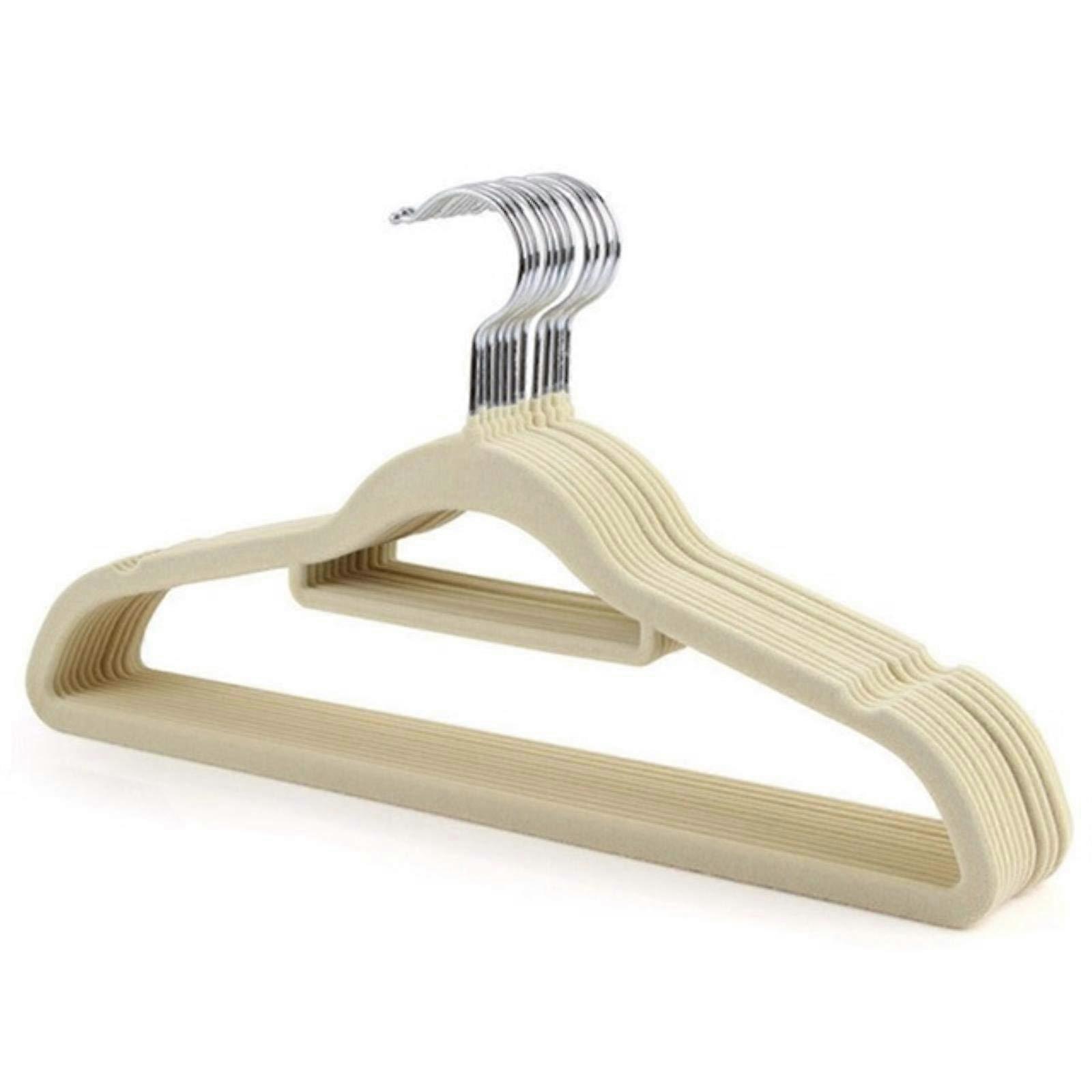 Nonslip Velvet Hangers - Space-Saving Suit Hangers With 360 Degree Swivel Hook, 10-Pack, Keeps Garments Neat, Black