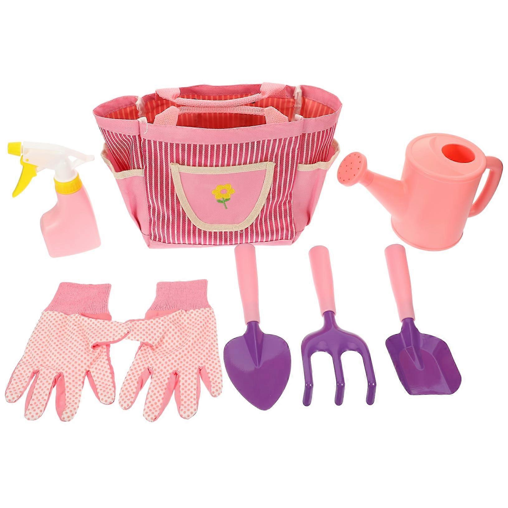 1 set of garden tools including watering can, spray bottle, gloves, hand rake, lightweight and for small outdoor and practical skills.