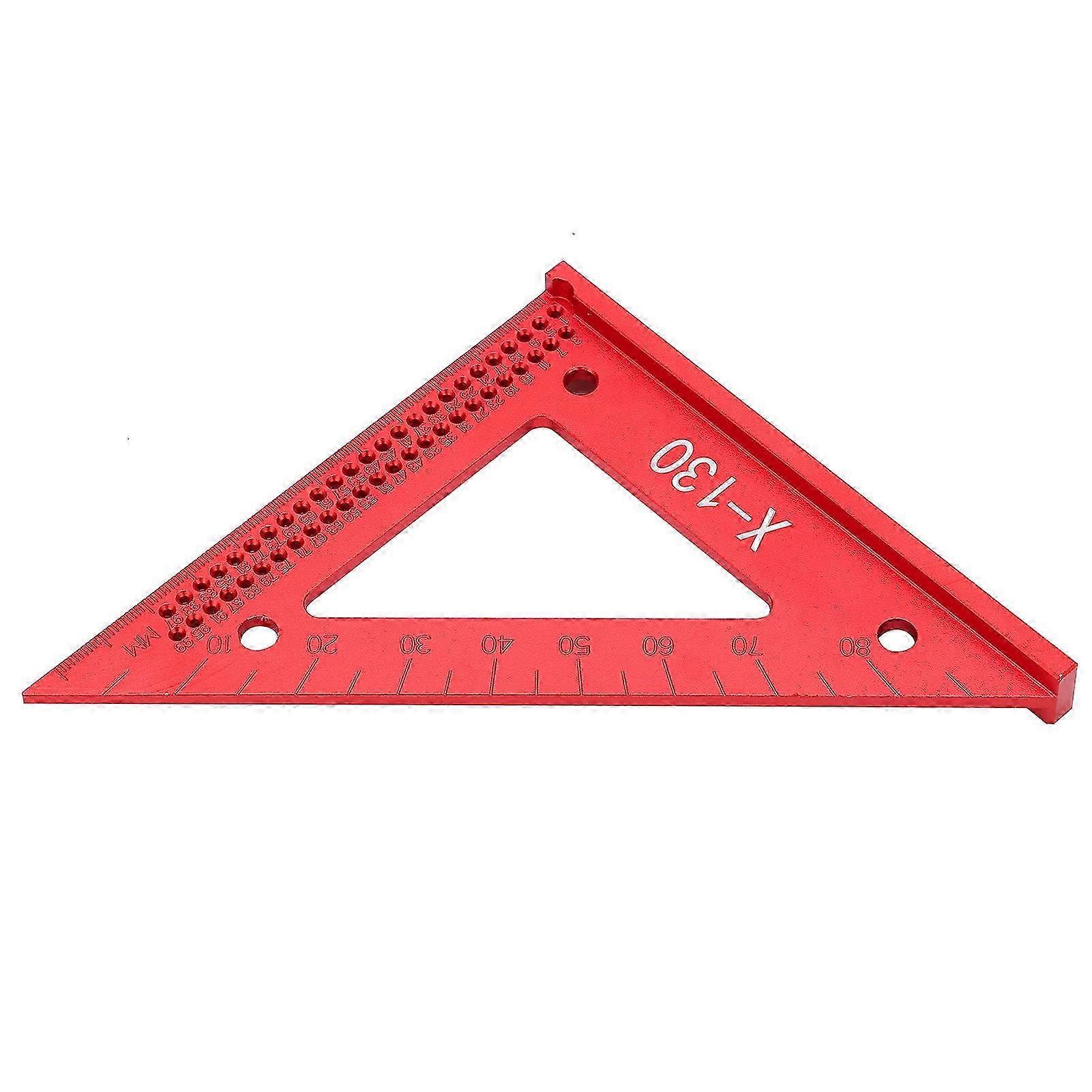 Triangular Aluminum Alloy Ruler 45/90 Hole Measuring Hand Woodworking Tool