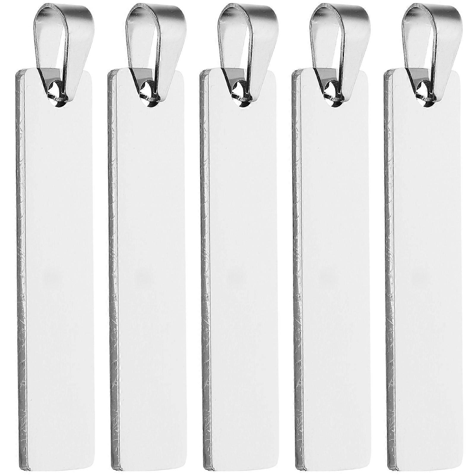 Stainless Steel Stamping Tags for DIY Keychains – Smooth Surface Metal Name Tags for Personalization (5pcs)