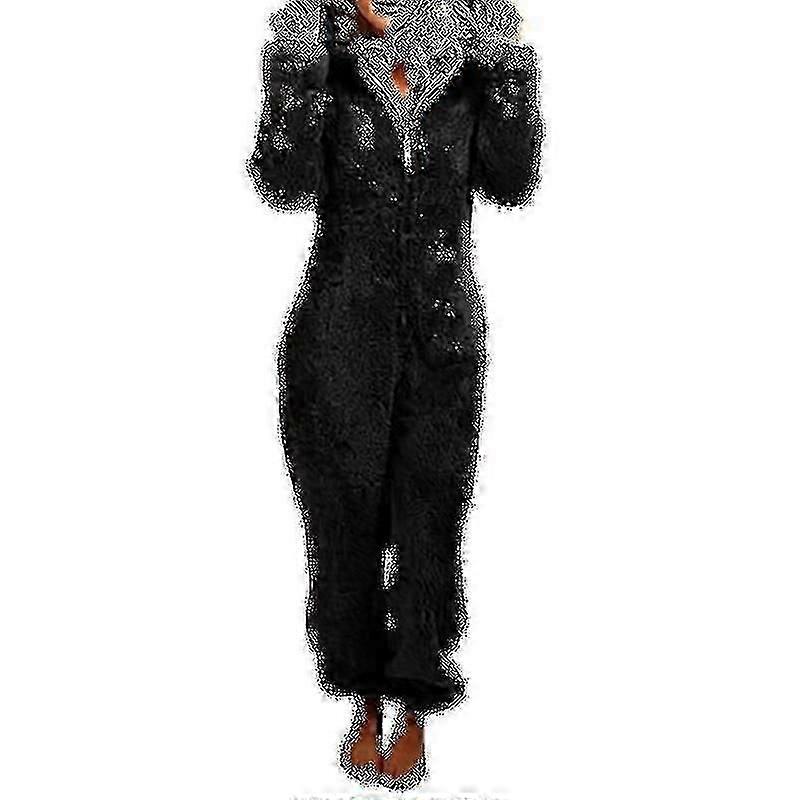 Jumpsuit Women\'s Winter Warm Teddy Fleece One-Piece Pyjamas Homewear