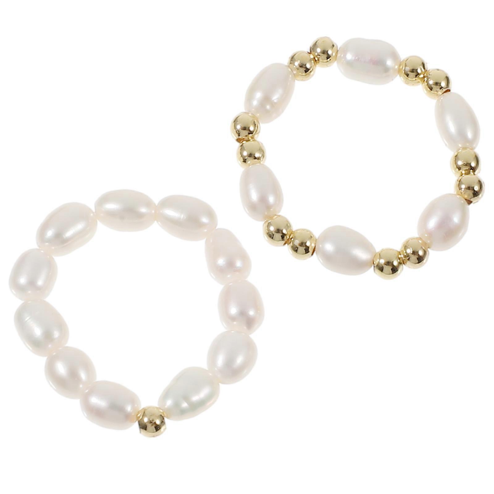 Here's a polished and professional product description based on your input:
**Elegant Pearl Stretch Rings for Women – Handmade Beaded Jewelry