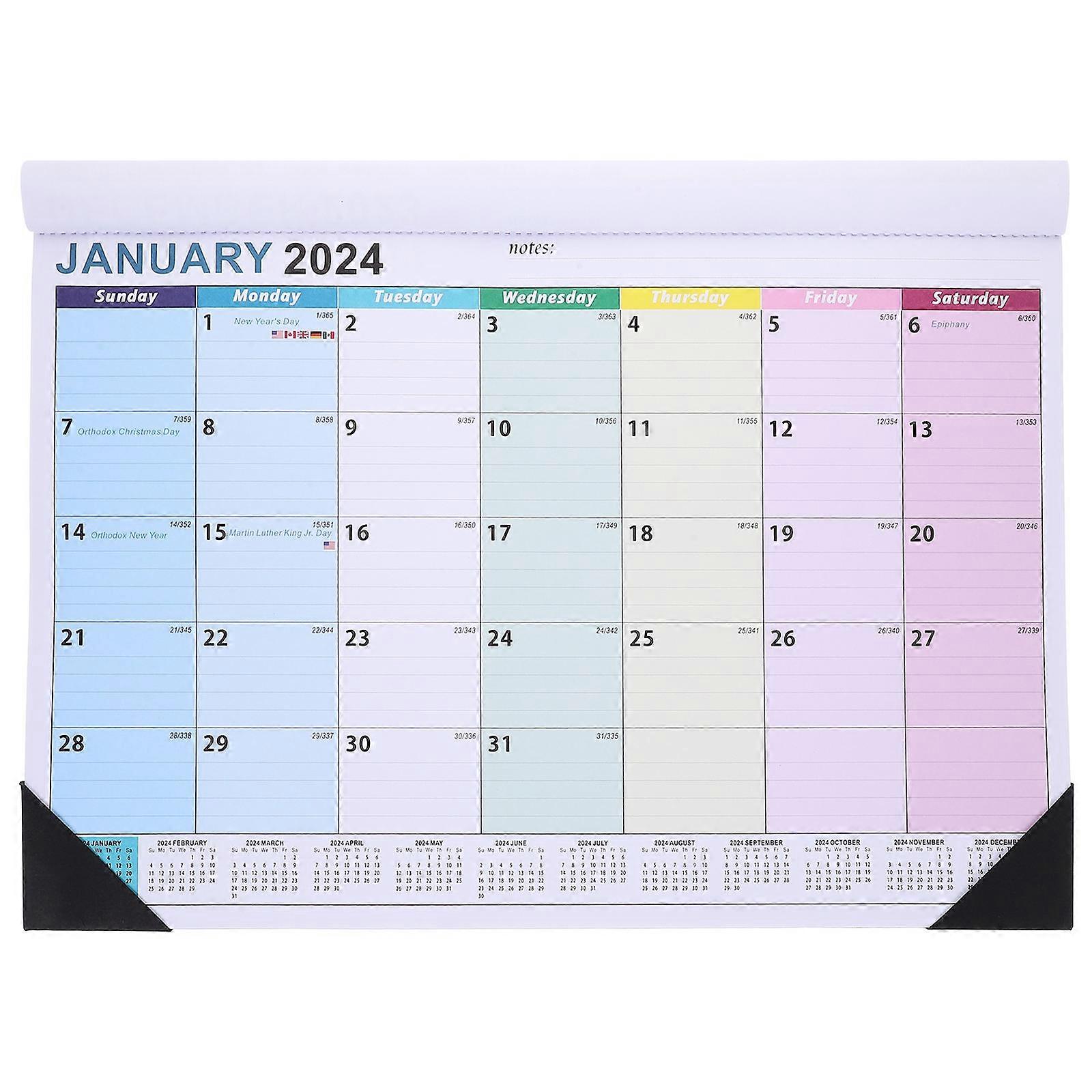 Year Calendar Wall Hanging Calendar for Office Use Large Monthly Calendar 43X30.5CM Date Tracking 1Set