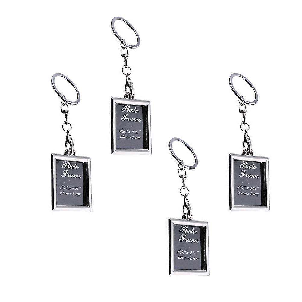 Couple Keychains Silver Rectangle Valentine's Day Pendant present Bag Hanging Ornament Decorative 4Set