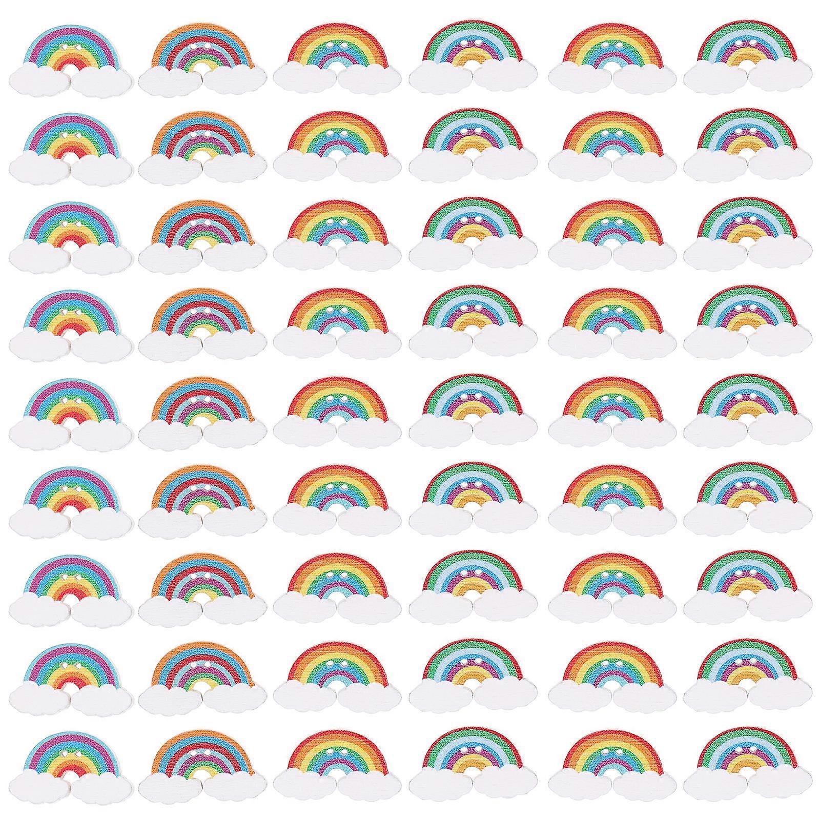 Colorful DIY Rainbow Wood Chips for Decor with Smooth Surface 150pcs Practical Wood Slices