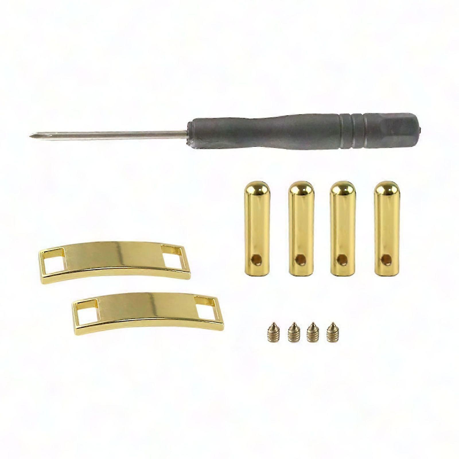 Silver Shoelace End Caps with Screwdriver Lace Locks