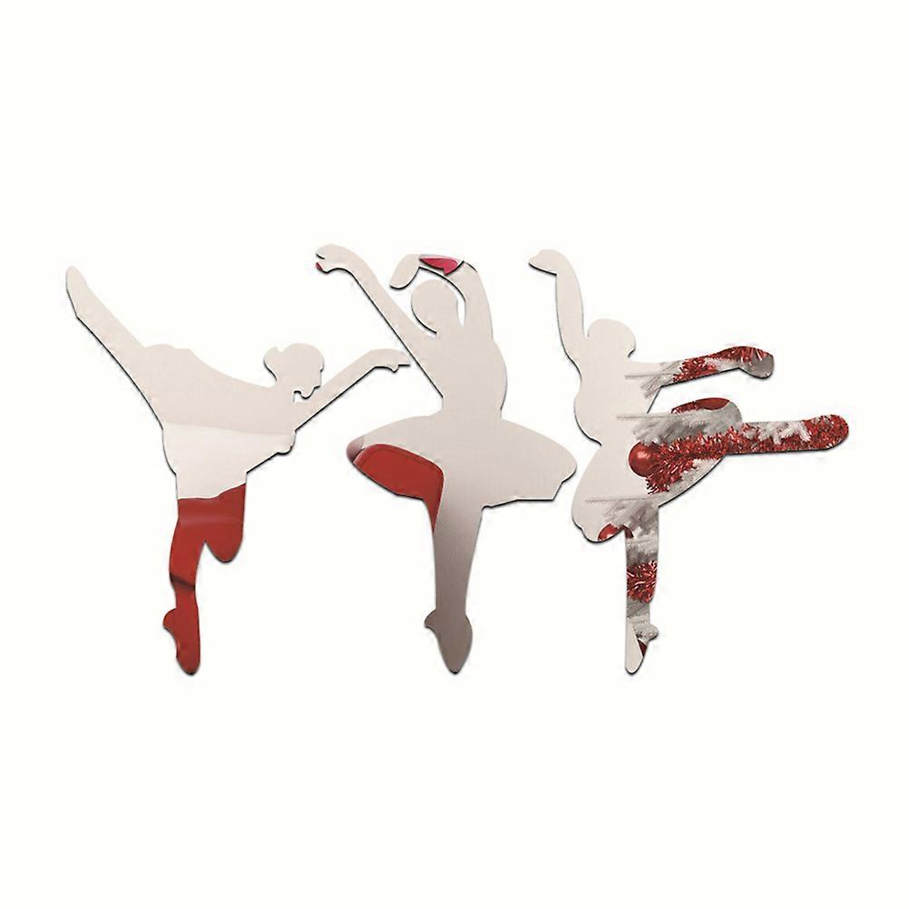 Nursery Wall Decal Acrylic Mirror Sticker Dance Studio Decoration 5.11X5.11X0.39in 1 Set