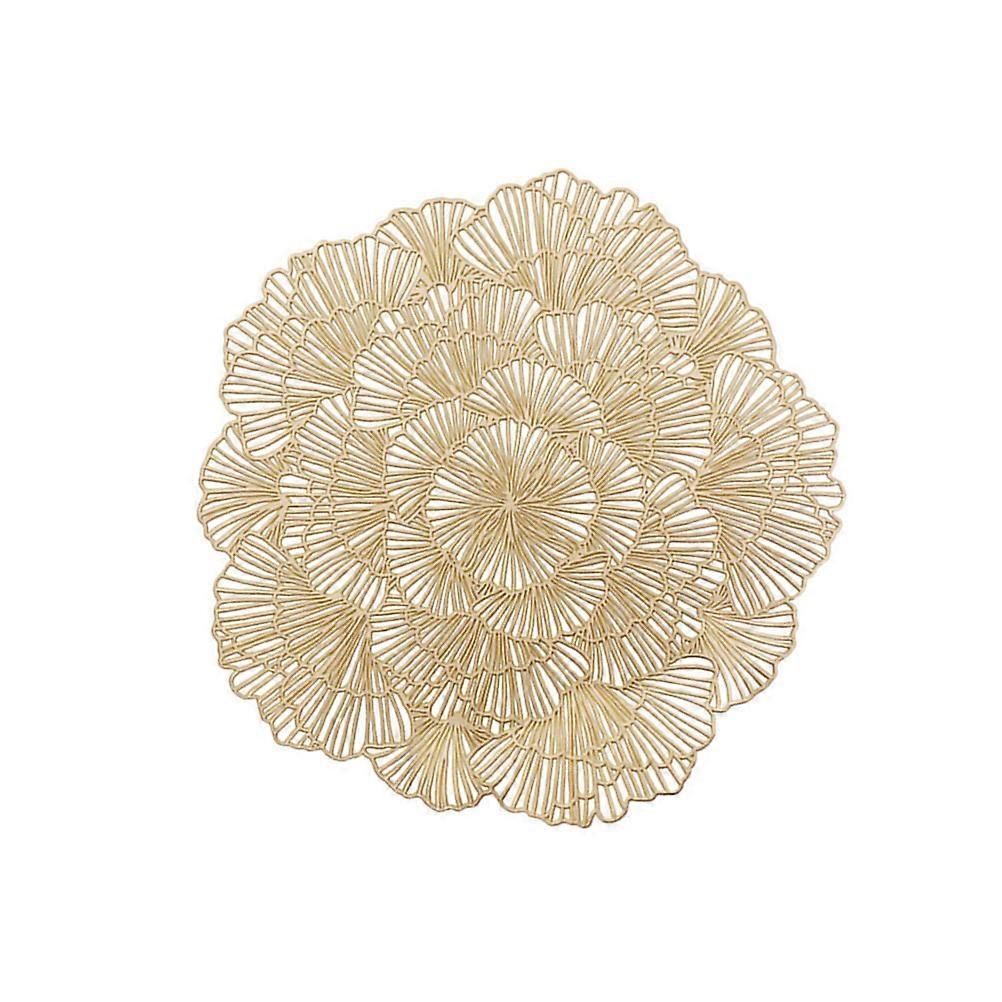 Heat Resistant Tableware Mats, Golden PVC Insulation Coasters for Home Decor, Non Slip and Practical Design for Dining Surfaces