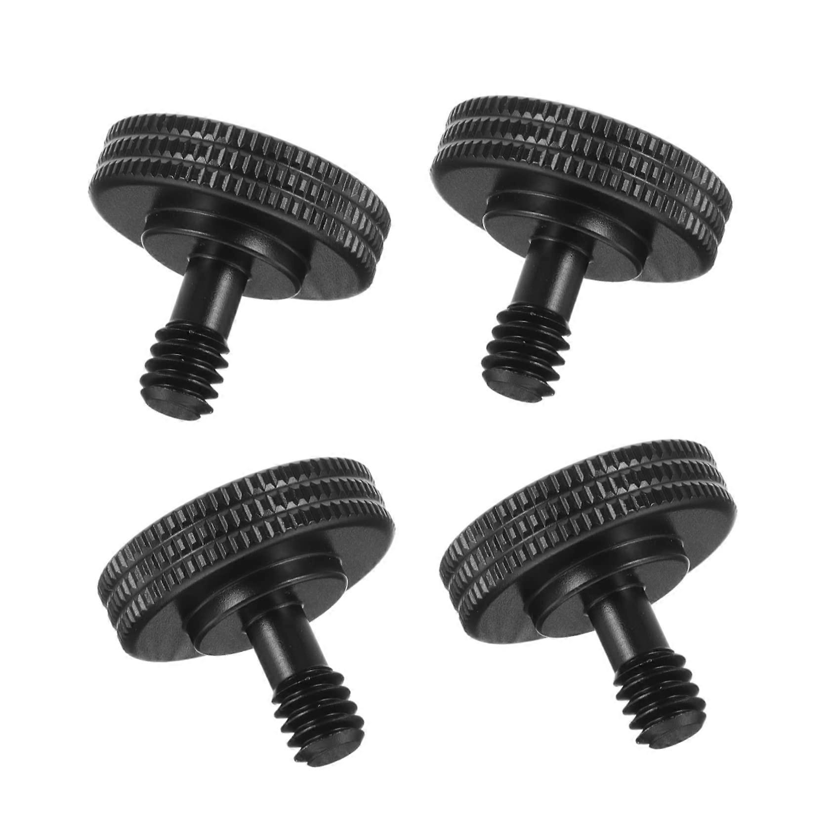 4 Pieces 1/4 Inch Thumb Screws for Camera Mounting Black Screw Set for Action Camera Quick Release Adapter L Mount Screw Replacement