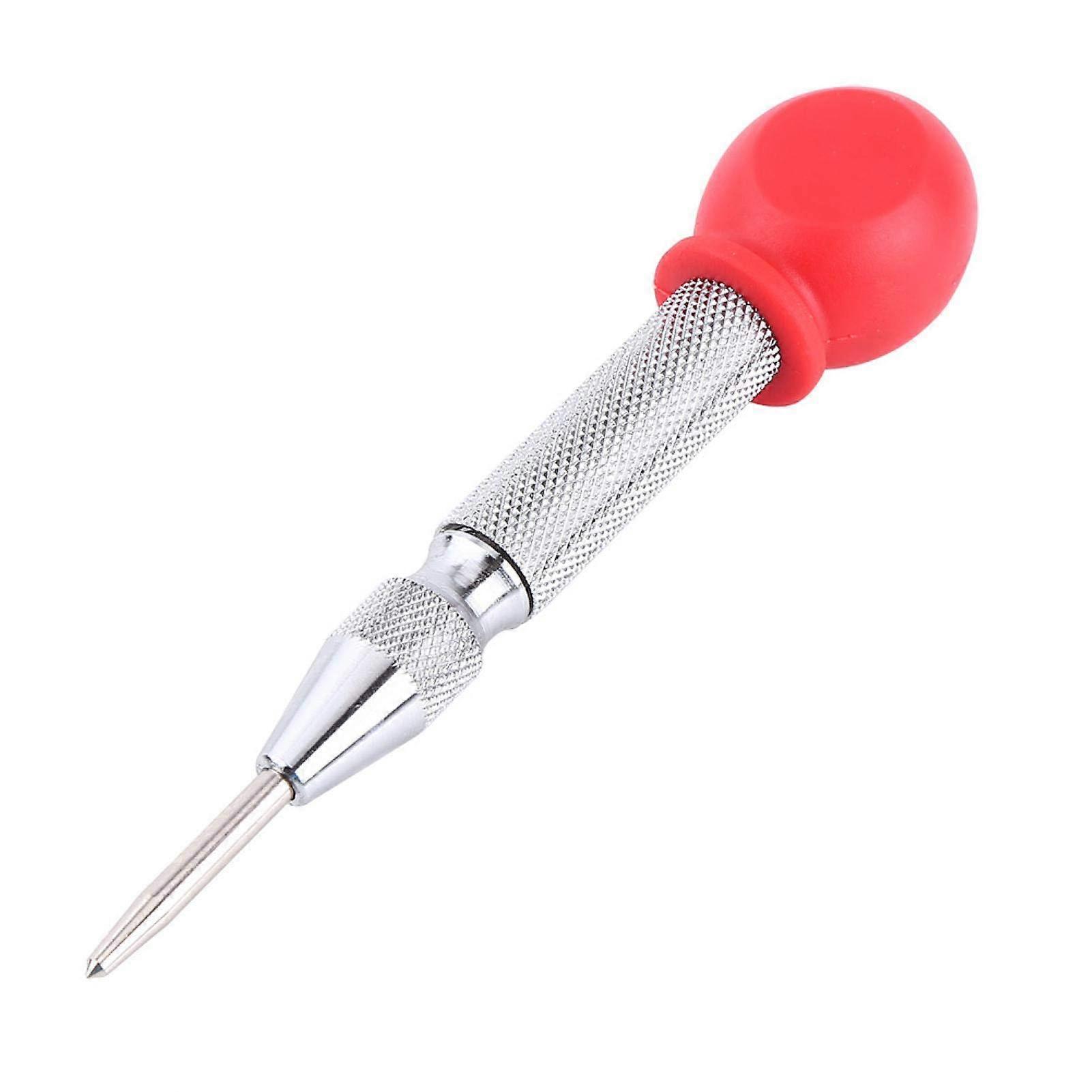 Alloy Grains  1pc Impact Automatic Centre Punch with HSS Tip Protective Cap Metalworking Punch Marking Tool (Silver)