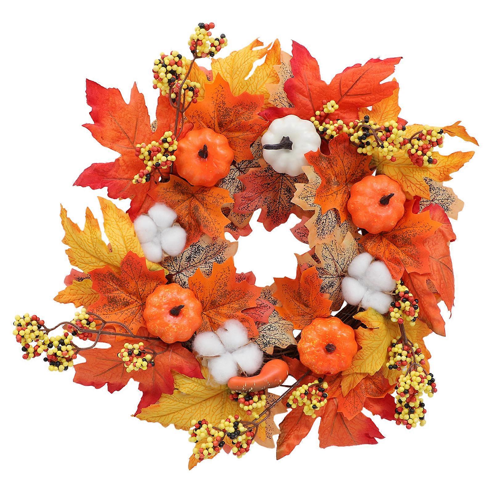 Festival Decoration Wreath Harvest Festival Wreath Autumn Season Homeowners 40X40X9CM Rattan 1Pack