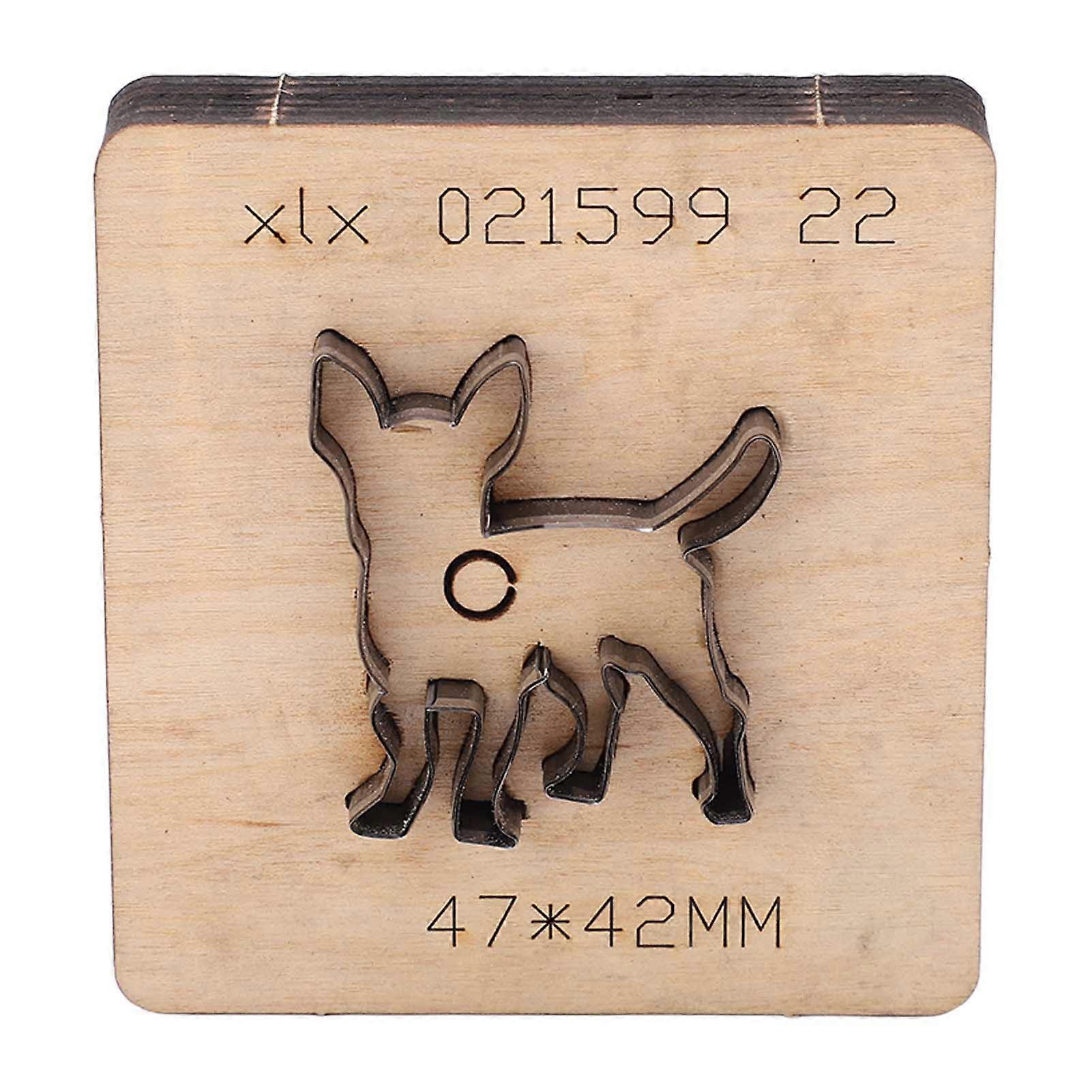 Animal Dog Cutting Die Alloy Steel Leather Punching Mold with Wood Plate for DIY Handicrafts
