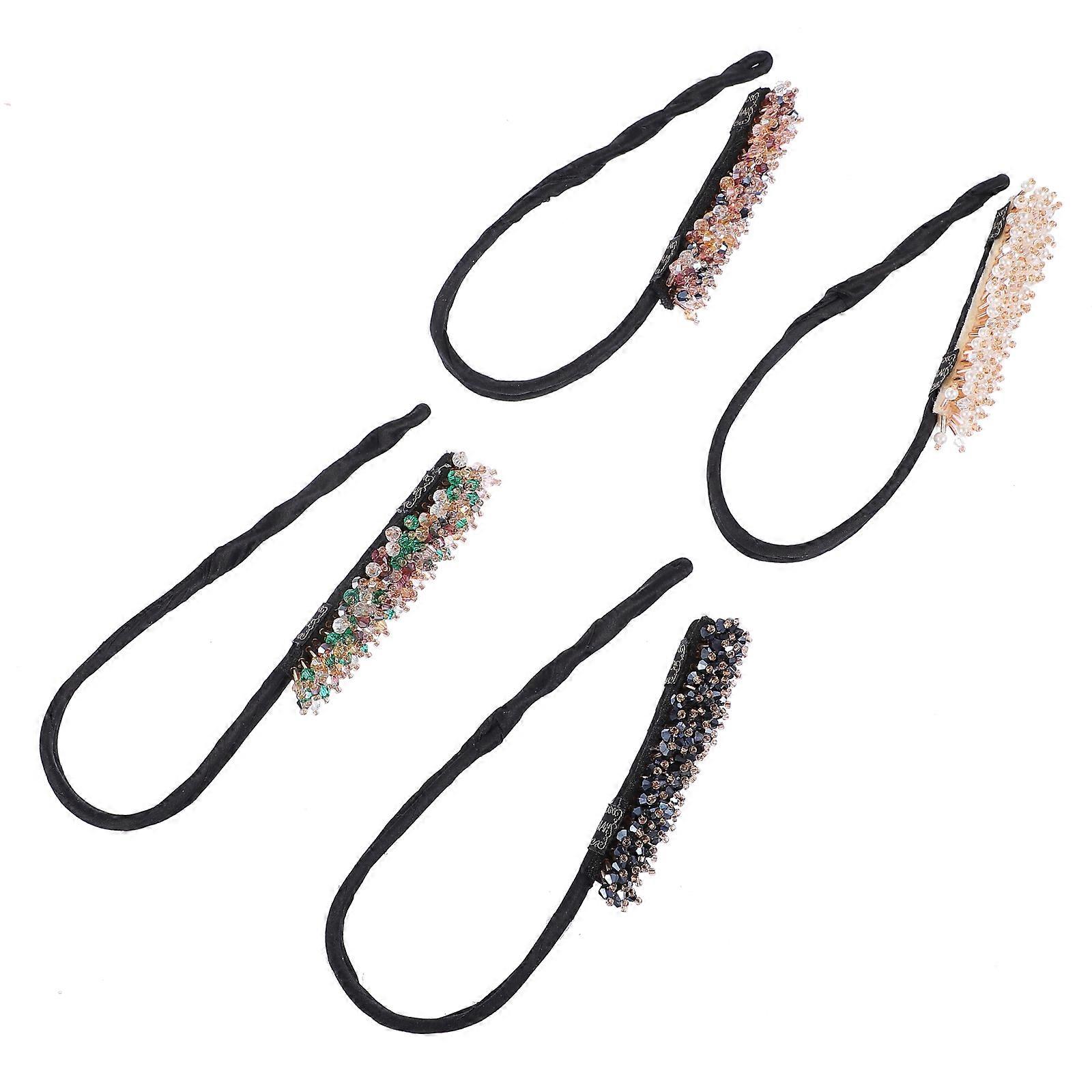 Here's a polished and professional product description based on your input:
**4 Pack Rhinestone Hair Bun Maker – Easy to Use Hair Accessories for