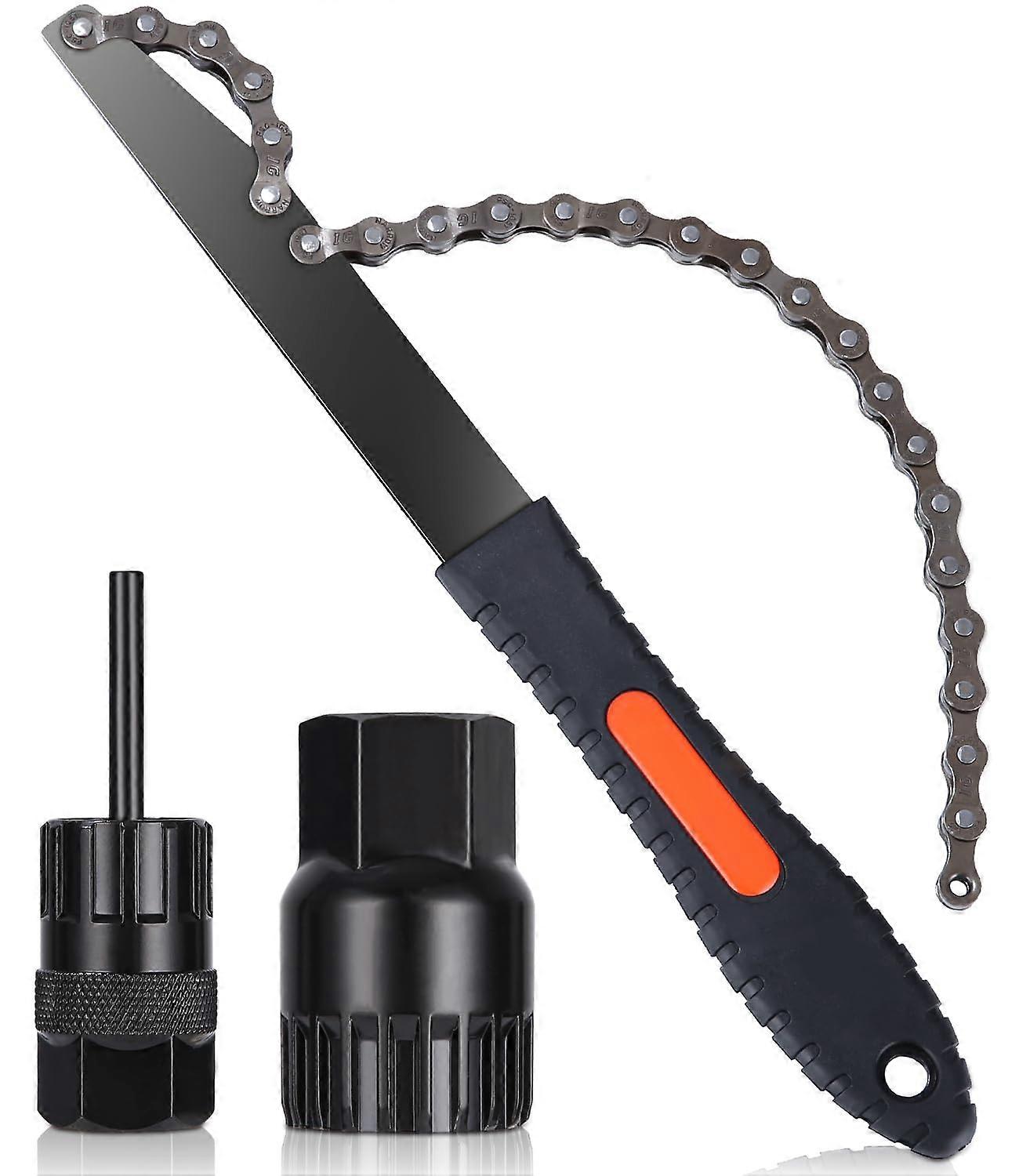 Bicycle Chain Whip and Sprocket Puller Set, Universal Bottom Bracket Remover, Durable Tool for Cassette Removal