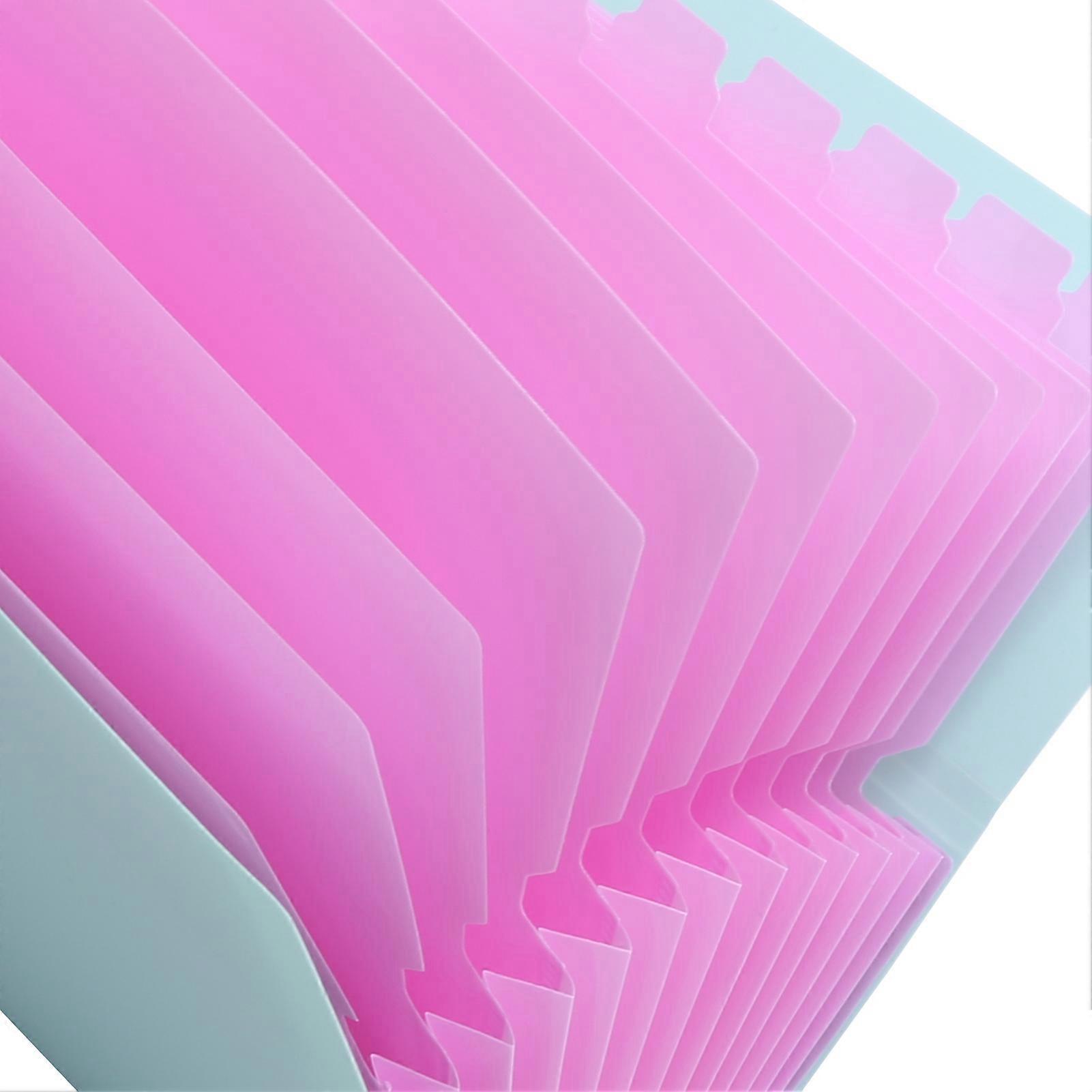 File Folder Bags A4 MultiLayer Document Organizer Paper Storage Informations Pockets(Green )