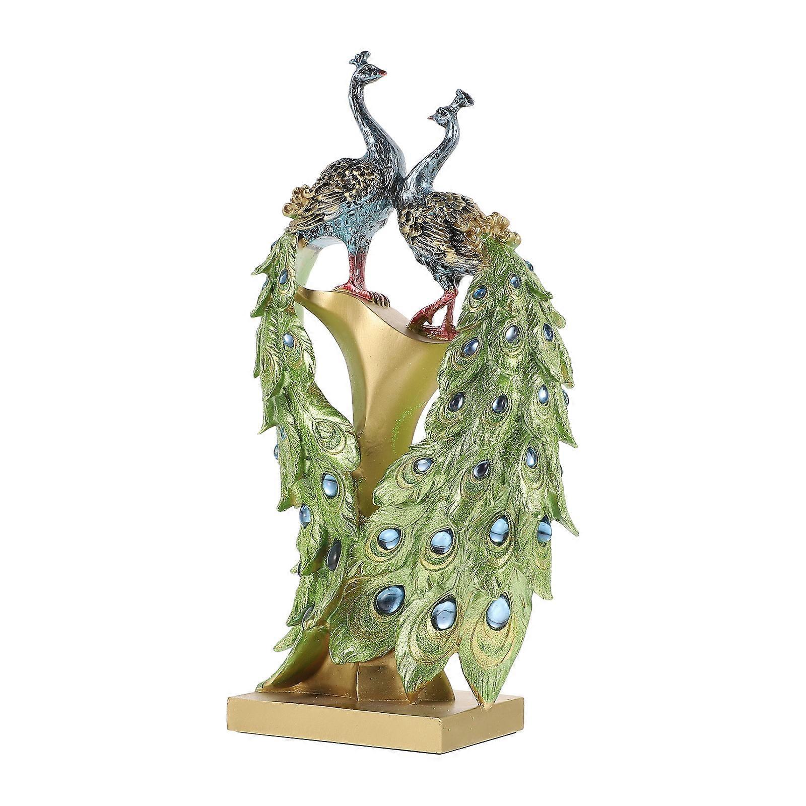 Vivid Resin Peacock Statue   Elegant Desktop Decor for Home, Office, and Living Room   Compact, Non Fading Centerpiece with Creative Craftsmanship
