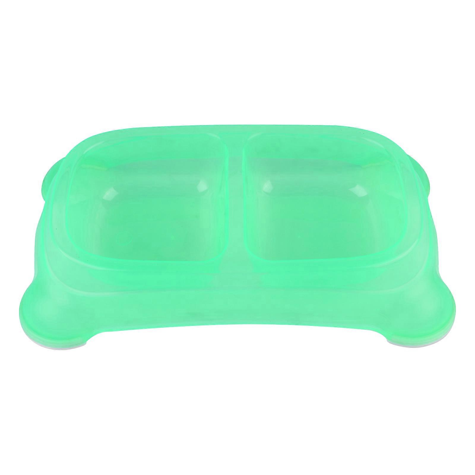Durable Transparent Pet Feeder with Slip Resistant Design, Double Bowl for Cats and Dogs, Easy to Clean, Colorful Dispenser for Food and Water
