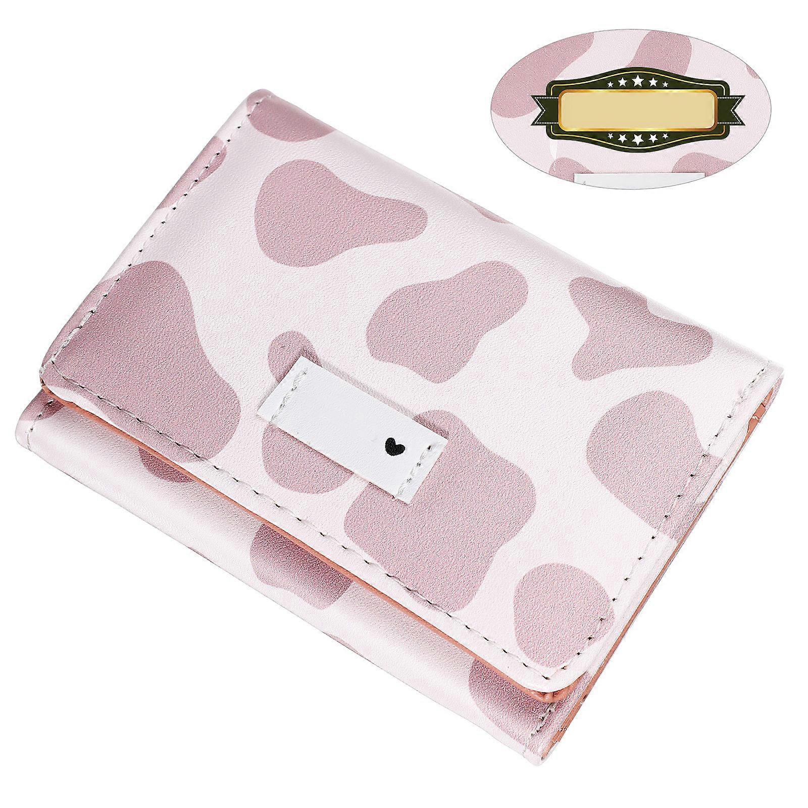 Cow Pattern Wallet -Folded Cash Storage Card Holder Coin Storage .7X8.3CM Pu Leather 1Set