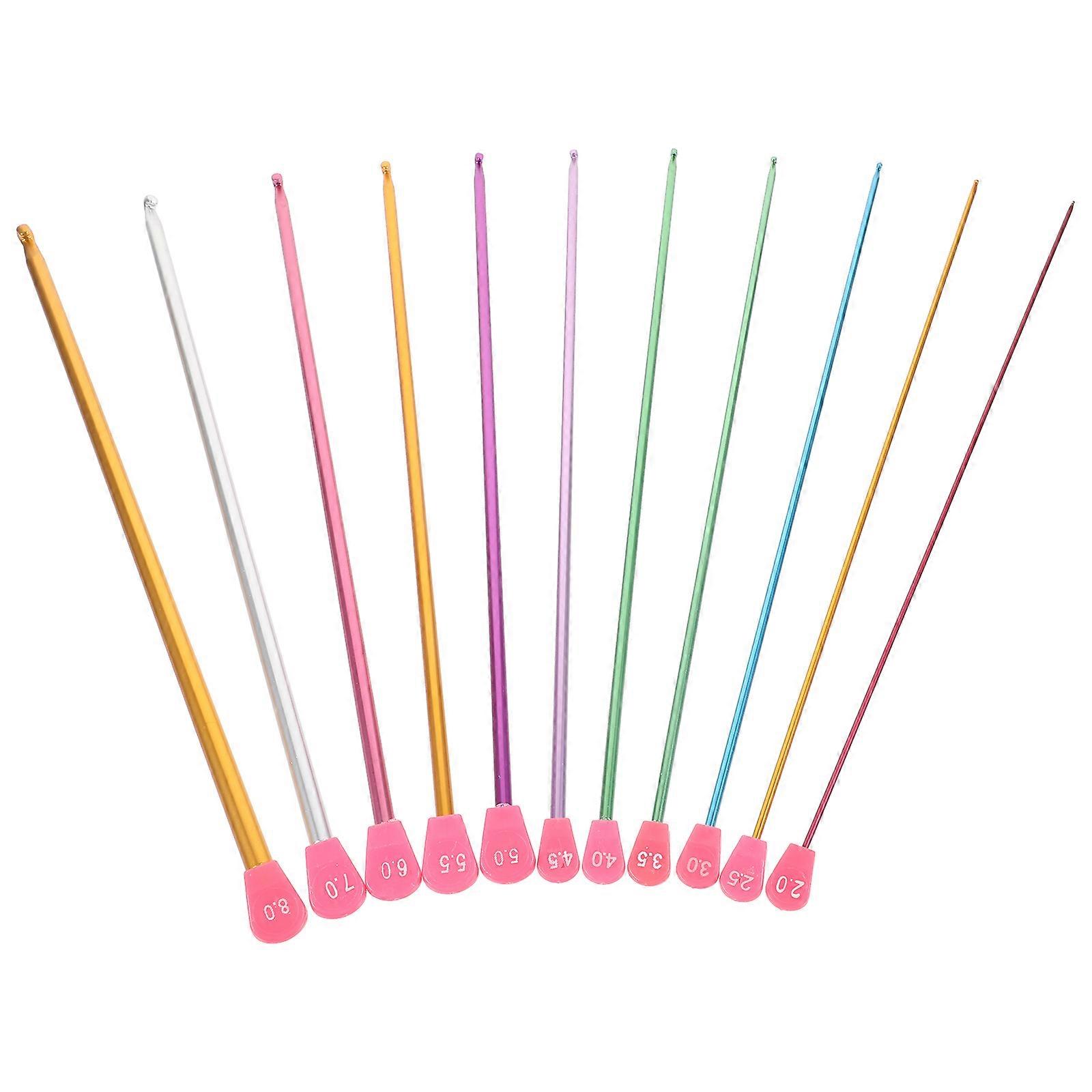 Metal Crochet Needles DIY Handicrafts Craft Projects 35CM Artisans 11Pcs