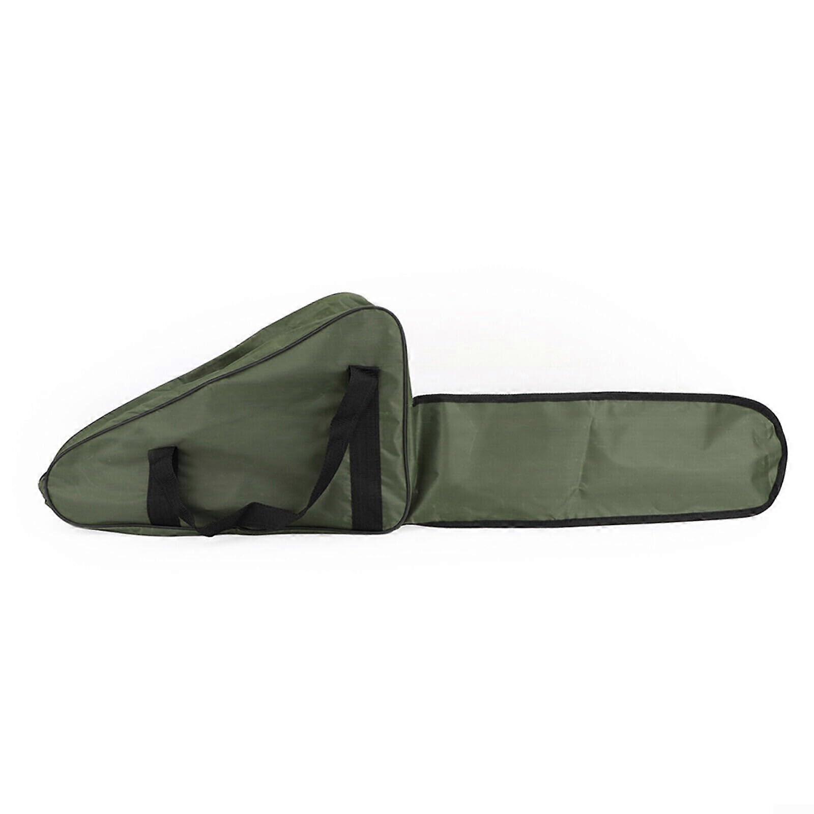 Portable chainsaw carrying bag with waterproof features, for outdoor use and easy transport.