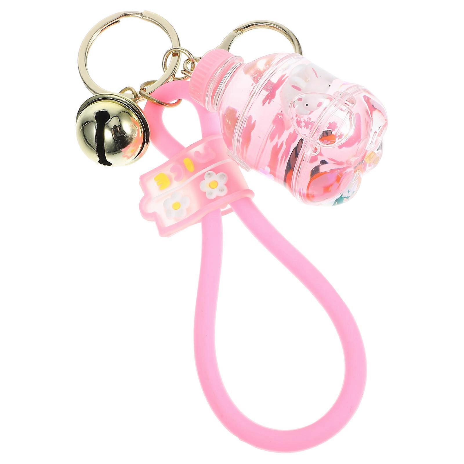 Cute Liquid Quicksand Rabbit Keychain Pendant   Adorable Bunny Car Cartoon Keyring Charm for Rabbit Lovers