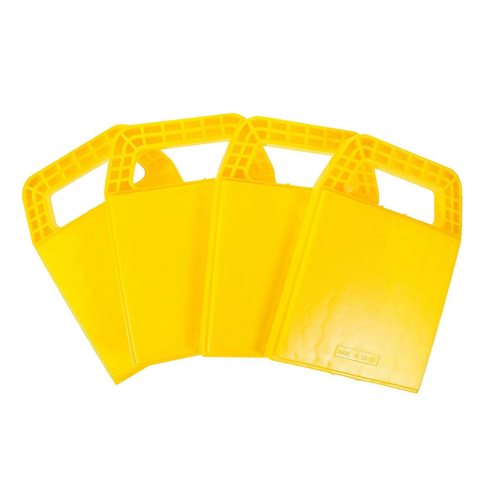 Durable Yellow RV Stabilizer Jack Pads for Camper Trailer with Compact Size 4pcs