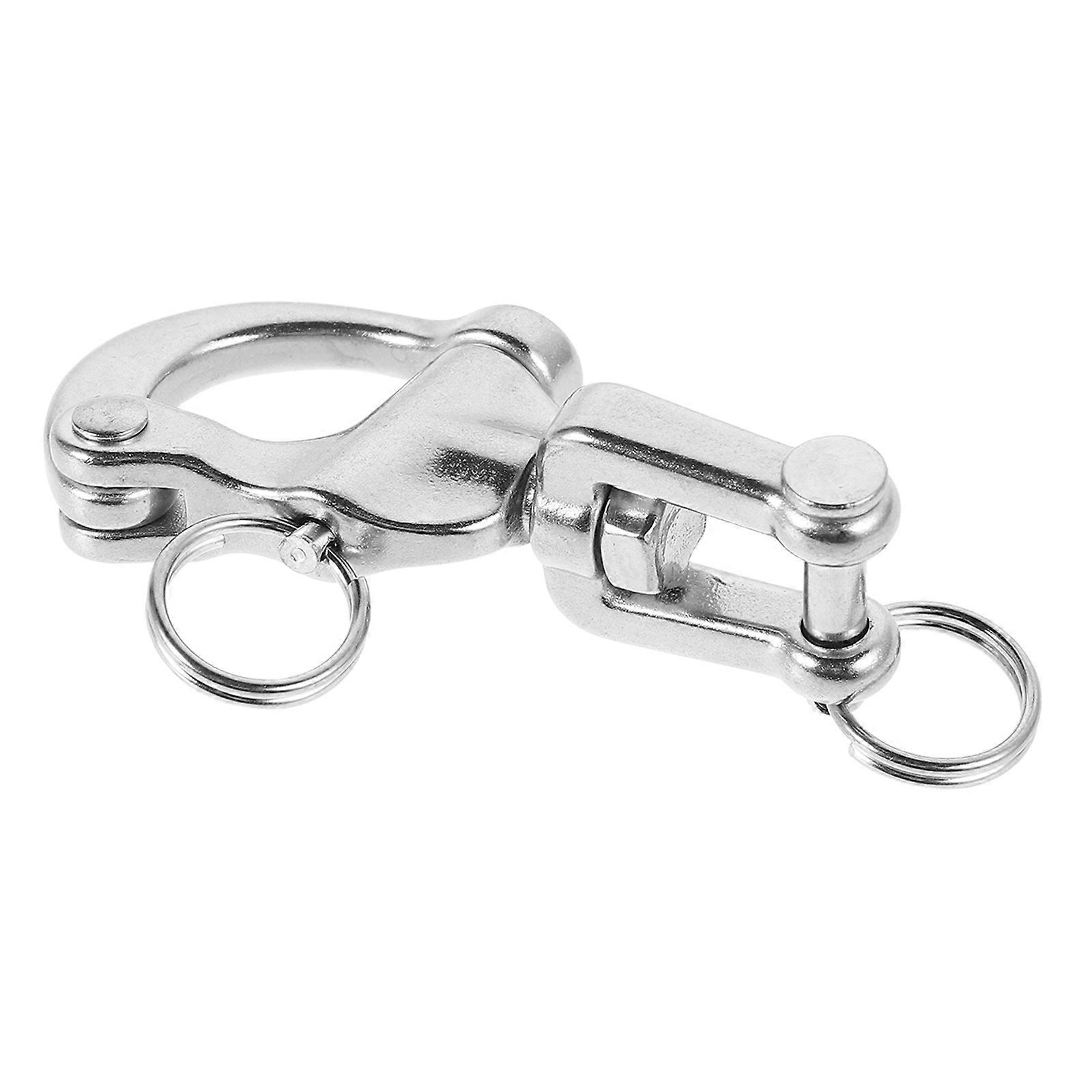 Stainless Steel Swivel Shackle Quick Release Load Handpull Spring Lock for Sailboats and Yachts Rigging Hardware