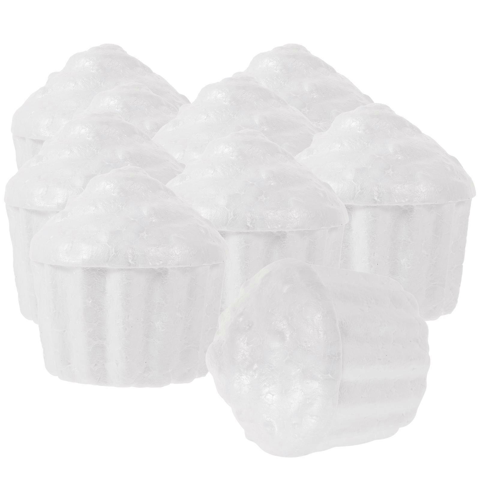 White Cake Model Simulation Cake For Diy Craft Practice Christmas 7.8Cm Foam 10Pack