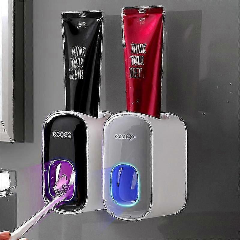 Ecoco Automatic Toothpaste Dispenser Wall Mount Bathroom Bathroom Accessories Waterproof Toothpaste Squeezer Toothbrush Holder